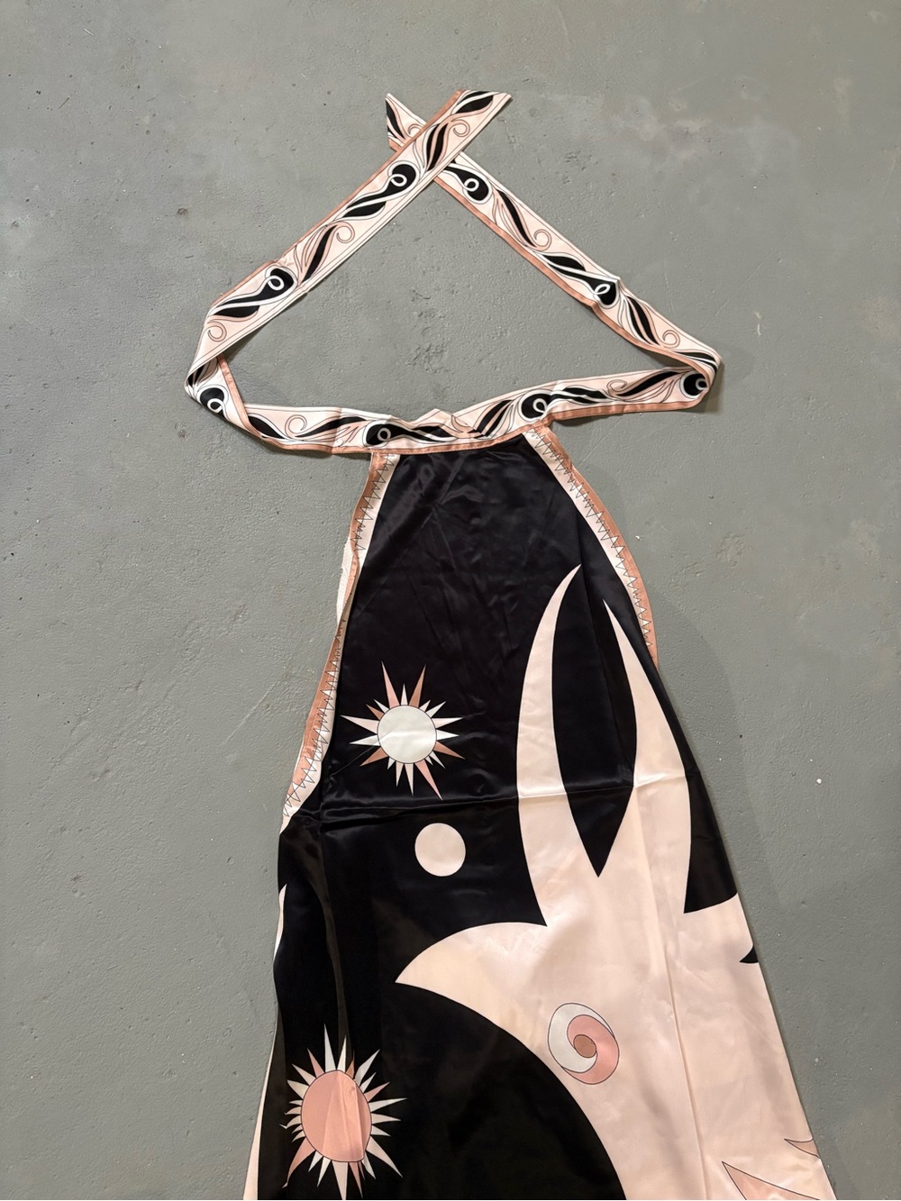 Emilio Pucci Black and Blush Halter Mini Dress - Picture 3 of 5